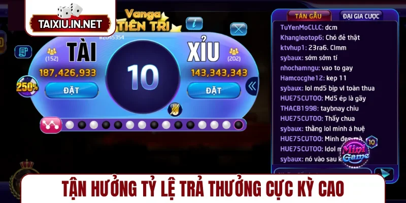 Tận hưởng tỷ lệ trả thưởng cực kỳ cao