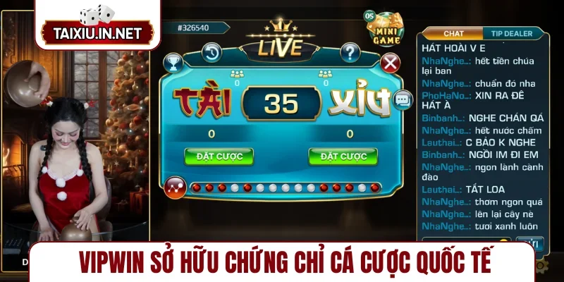 Vipwin sở hữu chứng chỉ cá cược quốc tế